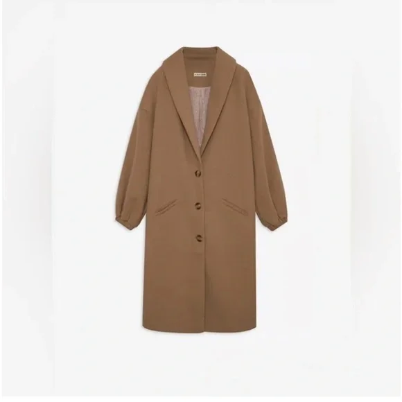 NWT For Love And Lemons Sadie Fleece Coat Long Tan Brown Fall - Picture 5 of 16